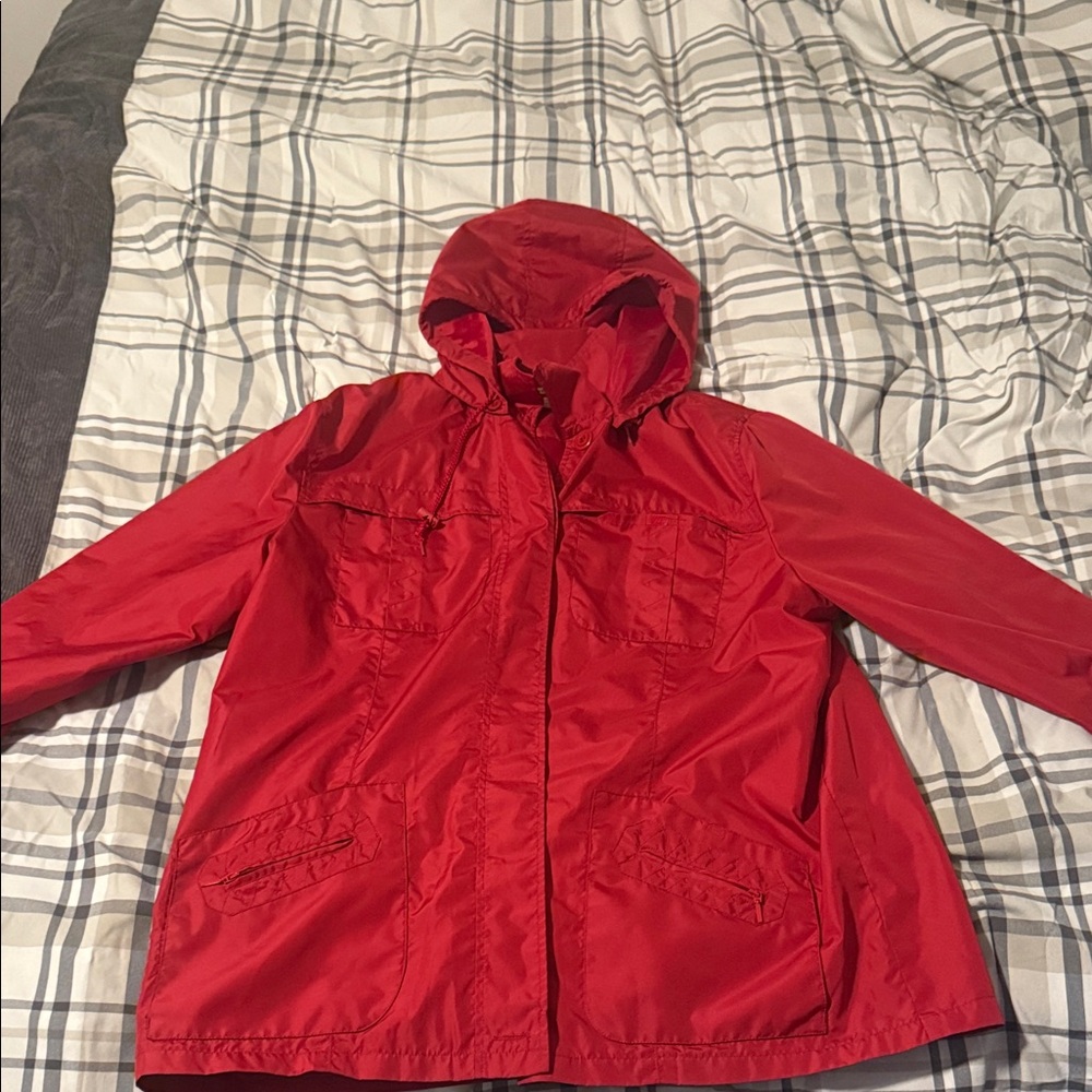 Vintage Red Windbreaker / Raincoat